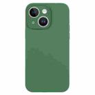 For iPhone 14 Plus Pure Color Liquid Silicone Fine Pore Phone Case(Clover Green) - 1