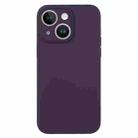 For iPhone 14 Plus Pure Color Liquid Silicone Fine Pore Phone Case(Berry Purple) - 1