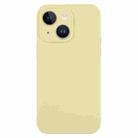 For iPhone 14 Plus Pure Color Liquid Silicone Fine Pore Phone Case(Creamy Yellow) - 1