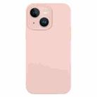 For iPhone 14 Plus Pure Color Liquid Silicone Fine Pore Phone Case(Sand Pink) - 1