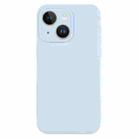 For iPhone 14 Plus Pure Color Liquid Silicone Fine Pore Phone Case(Sky Blue) - 1