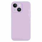 For iPhone 14 Plus Pure Color Liquid Silicone Fine Pore Phone Case(Lilac Purple) - 1