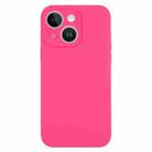 For iPhone 14 Plus Pure Color Liquid Silicone Fine Pore Phone Case(Fresh Pink) - 1