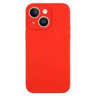 For iPhone 14 Plus Pure Color Liquid Silicone Fine Pore Phone Case(Red) - 1