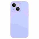 For iPhone 14 Plus Pure Color Liquid Silicone Fine Pore Phone Case(Light Purple) - 1