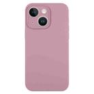 For iPhone 14 Plus Pure Color Liquid Silicone Fine Pore Phone Case(Black Currant) - 1