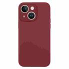 For iPhone 14 Plus Pure Color Liquid Silicone Fine Pore Phone Case(Plum) - 1