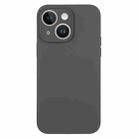 For iPhone 14 Plus Pure Color Liquid Silicone Fine Pore Phone Case(Charcoal Black) - 1