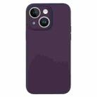 For iPhone 14 Pure Color Liquid Silicone Fine Pore Phone Case(Berry Purple) - 1