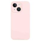 For iPhone 14 Pure Color Liquid Silicone Fine Pore Phone Case(Grey Pink) - 1