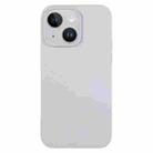 For iPhone 14 Pure Color Liquid Silicone Fine Pore Phone Case(Grey Blue) - 1