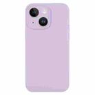 For iPhone 14 Pure Color Liquid Silicone Fine Pore Phone Case(Lilac Purple) - 1