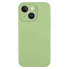 For iPhone 14 Pure Color Liquid Silicone Fine Pore Phone Case(Mint Green) - 1