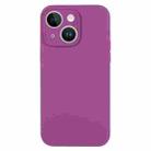 For iPhone 14 Pure Color Liquid Silicone Fine Pore Phone Case(Grape Purple) - 1
