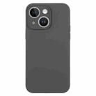 For iPhone 14 Pure Color Liquid Silicone Fine Pore Phone Case(Charcoal Black) - 1