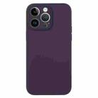 For iPhone 14 Pro Pure Color Liquid Silicone Fine Pore Phone Case(Berry Purple) - 1