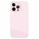 For iPhone 14 Pro Pure Color Liquid Silicone Fine Pore Phone Case(Grey Pink) - 1