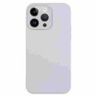 For iPhone 14 Pro Pure Color Liquid Silicone Fine Pore Phone Case(Grey Blue) - 1