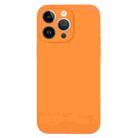 For iPhone 14 Pro Pure Color Liquid Silicone Fine Pore Phone Case(Orange) - 1