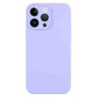 For iPhone 14 Pro Pure Color Liquid Silicone Fine Pore Phone Case(Light Purple) - 1