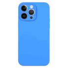 For iPhone 14 Pro Pure Color Liquid Silicone Fine Pore Phone Case(Lake Blue) - 1