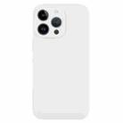 For iPhone 14 Pro Max Pure Color Liquid Silicone Fine Pore Phone Case(White) - 1