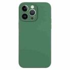 For iPhone 14 Pro Max Pure Color Liquid Silicone Fine Pore Phone Case(Clover Green) - 1