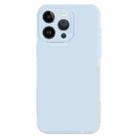 For iPhone 14 Pro Max Pure Color Liquid Silicone Fine Pore Phone Case(Sky Blue) - 1