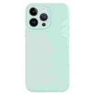 For iPhone 14 Pro Max Pure Color Liquid Silicone Fine Pore Phone Case(Turquoise) - 1