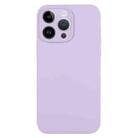 For iPhone 14 Pro Max Pure Color Liquid Silicone Fine Pore Phone Case(Lilac Purple) - 1