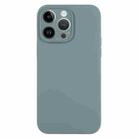 For iPhone 14 Pro Max Pure Color Liquid Silicone Fine Pore Phone Case(Pine Needle Green) - 1