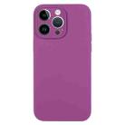 For iPhone 14 Pro Max Pure Color Liquid Silicone Fine Pore Phone Case(Grape Purple) - 1
