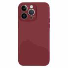 For iPhone 14 Pro Max Pure Color Liquid Silicone Fine Pore Phone Case(Plum) - 1