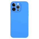 For iPhone 14 Pro Max Pure Color Liquid Silicone Fine Pore Phone Case(Lake Blue) - 1