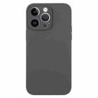 For iPhone 14 Pro Max Pure Color Liquid Silicone Fine Pore Phone Case(Charcoal Black) - 1