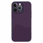 For iPhone 13 Pro Max Pure Color Liquid Silicone Fine Pore Phone Case(Berry Purple) - 1