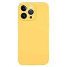 For iPhone 13 Pro Max Pure Color Liquid Silicone Fine Pore Phone Case(Yellow) - 1
