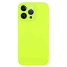 For iPhone 13 Pro Max Pure Color Liquid Silicone Fine Pore Phone Case(Bright Green) - 1