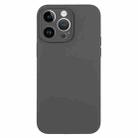 For iPhone 13 Pro Max Pure Color Liquid Silicone Fine Pore Phone Case(Charcoal Black) - 1