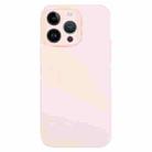 For iPhone 13 Pro Pure Color Liquid Silicone Fine Pore Phone Case(Grey Pink) - 1