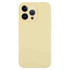 For iPhone 13 Pro Pure Color Liquid Silicone Fine Pore Phone Case(Creamy Yellow) - 1