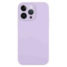For iPhone 13 Pro Pure Color Liquid Silicone Fine Pore Phone Case(Lilac Purple) - 1