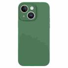 For iPhone 13 Pure Color Liquid Silicone Fine Pore Phone Case(Clover Green) - 1