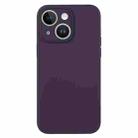 For iPhone 13 Pure Color Liquid Silicone Fine Pore Phone Case(Berry Purple) - 1