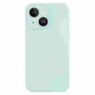 For iPhone 13 Pure Color Liquid Silicone Fine Pore Phone Case(Turquoise) - 1