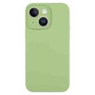 For iPhone 13 Pure Color Liquid Silicone Fine Pore Phone Case(Mint Green) - 1