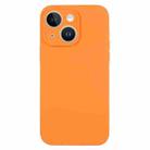 For iPhone 13 Pure Color Liquid Silicone Fine Pore Phone Case(Orange) - 1