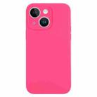 For iPhone 13 Pure Color Liquid Silicone Fine Pore Phone Case(Fresh Pink) - 1