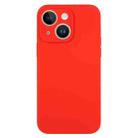 For iPhone 13 Pure Color Liquid Silicone Fine Pore Phone Case(Red) - 1