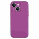 For iPhone 13 Pure Color Liquid Silicone Fine Pore Phone Case(Grape Purple) - 1